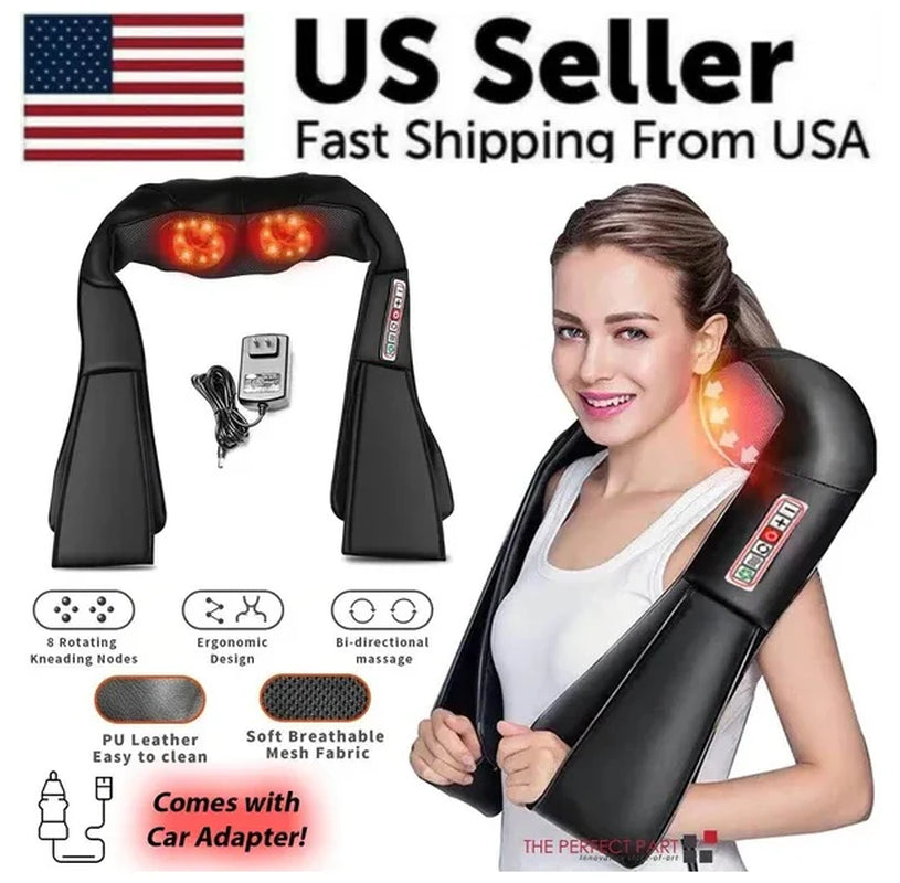 Shiatsu back, neck and shoulder massager with heat, view 2