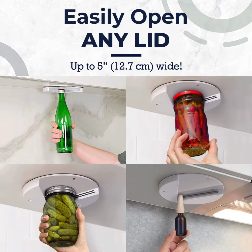 Under-cabinet one-hand jar opener, view 3