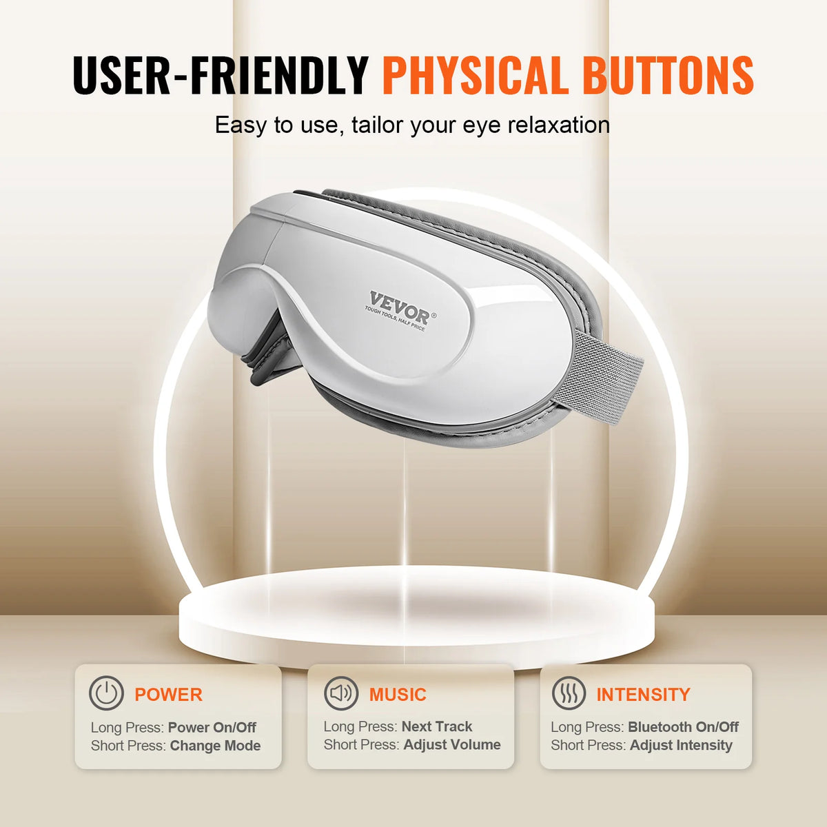 Heated eye massager with air compression and Bluetooth, view 3
